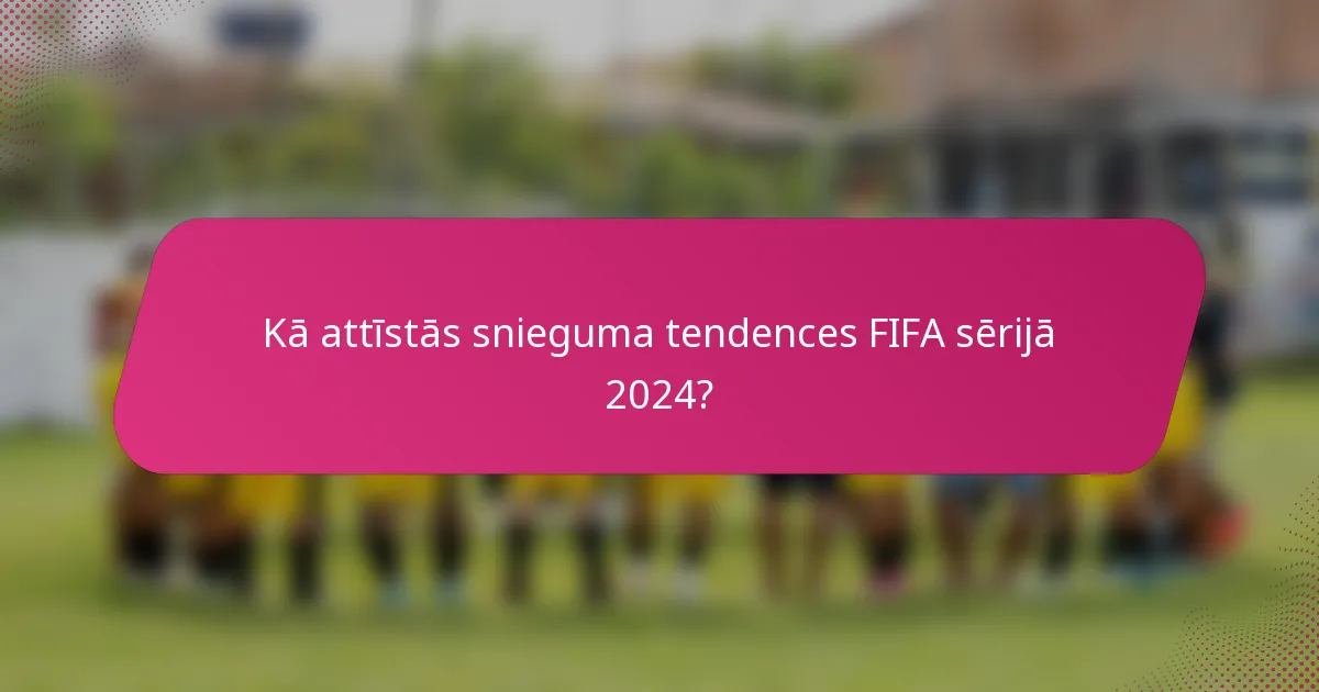Kā attīstās snieguma tendences FIFA sērijā 2024?