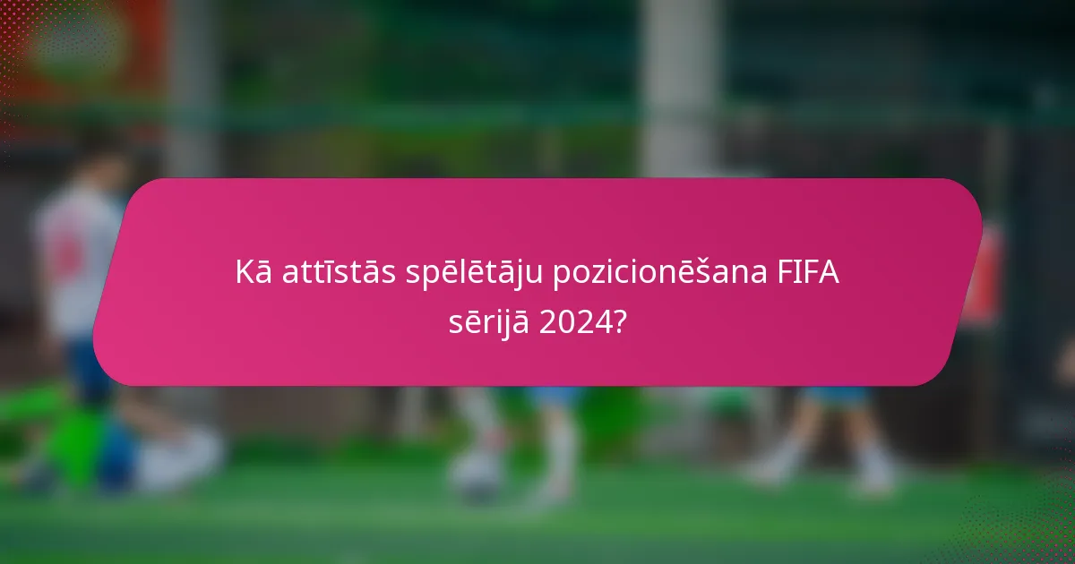 Kā attīstās spēlētāju pozicionēšana FIFA sērijā 2024?