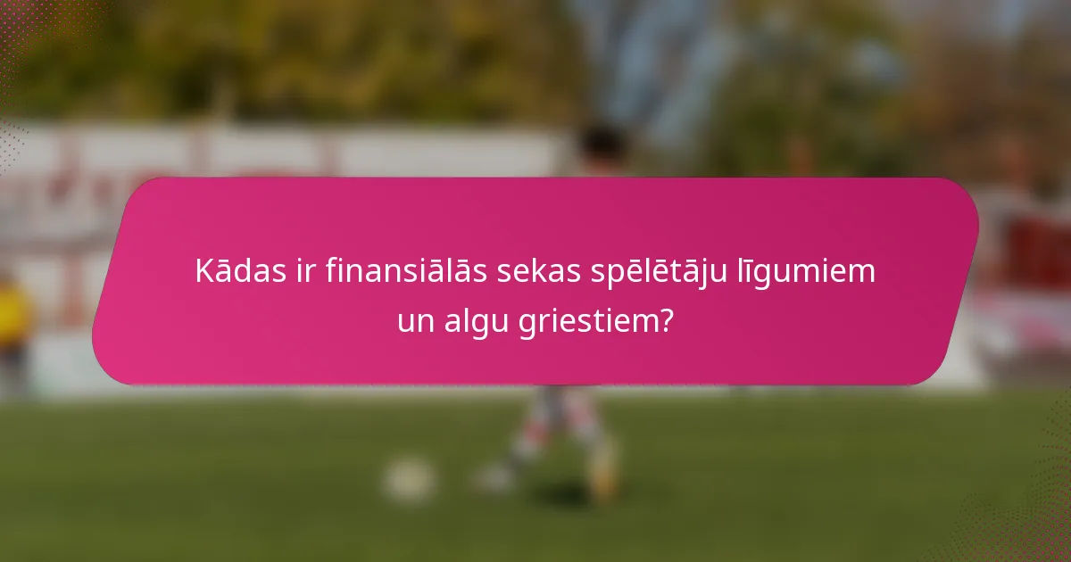 Kādas ir finansiālās sekas spēlētāju līgumiem un algu griestiem?
