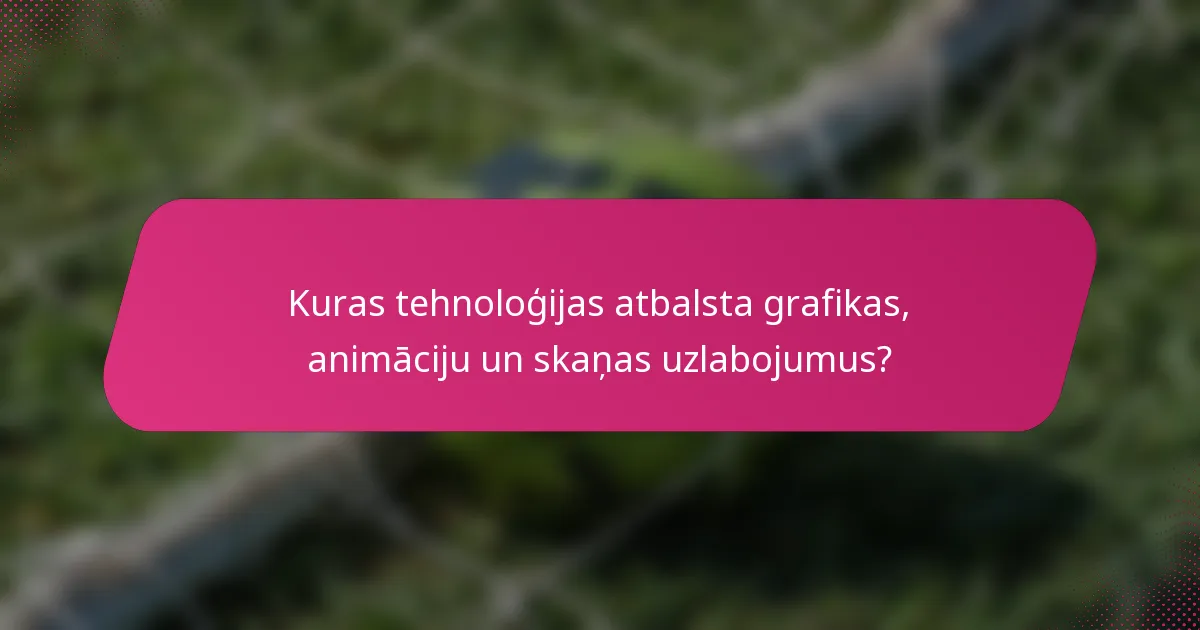 Kuras tehnoloģijas atbalsta grafikas, animāciju un skaņas uzlabojumus?